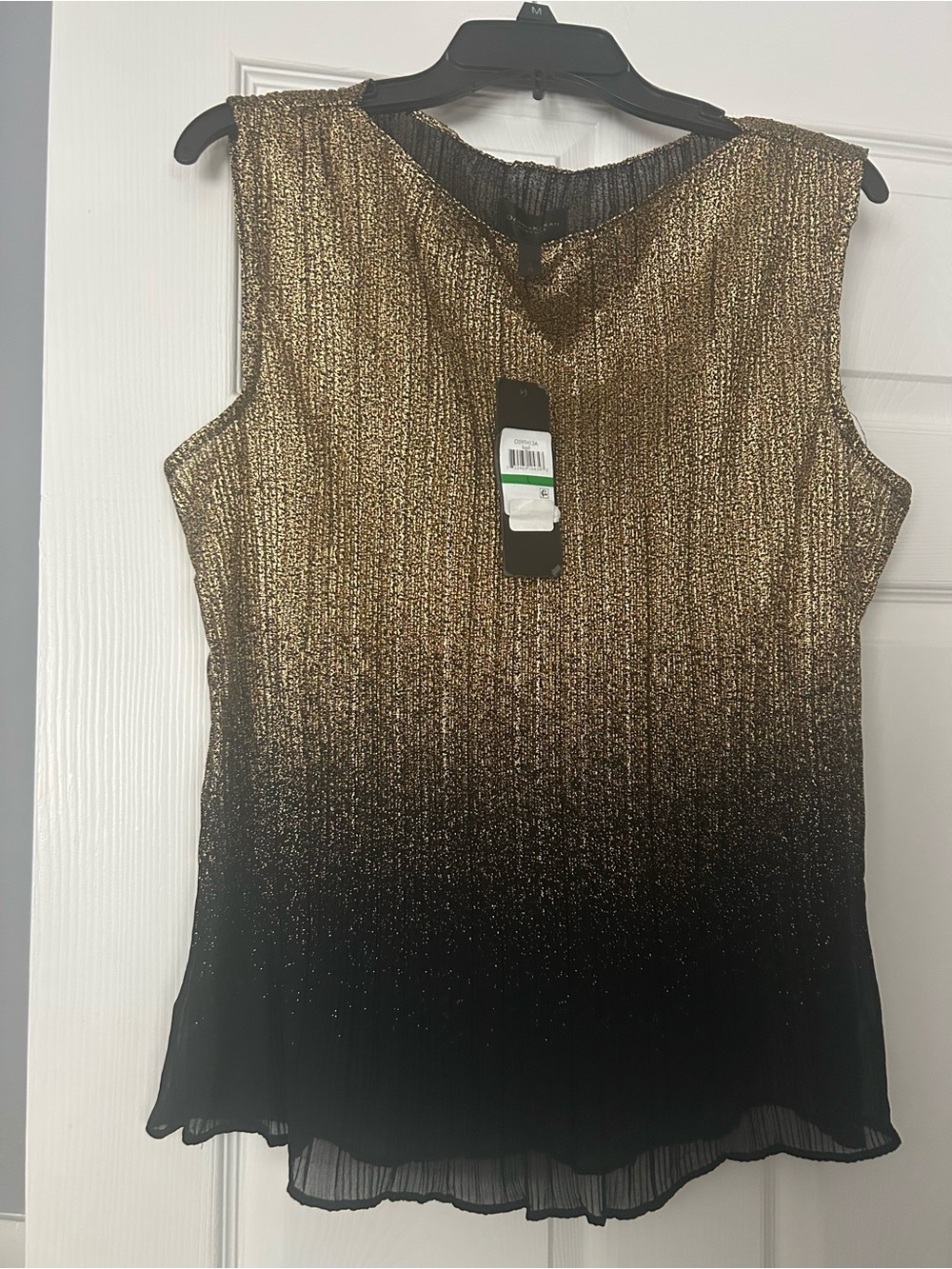 Metallic Gold Ombre Sleeveless Blouse - Women
